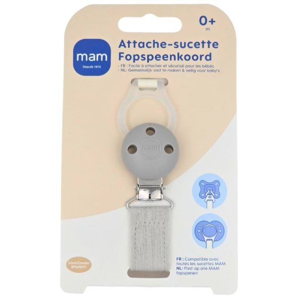 MAM Attache-sucette Marin coloris aléatoire - Fixation facile et hygiène de la sucette