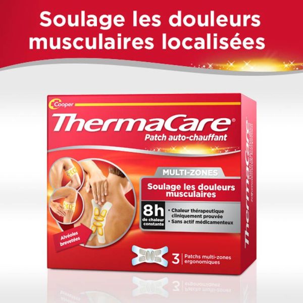 Thermacare Patch Auto-Chauffant Zones Ciblées Boîte de 3 Patchs - Soulagement ciblé des douleurs musculaires