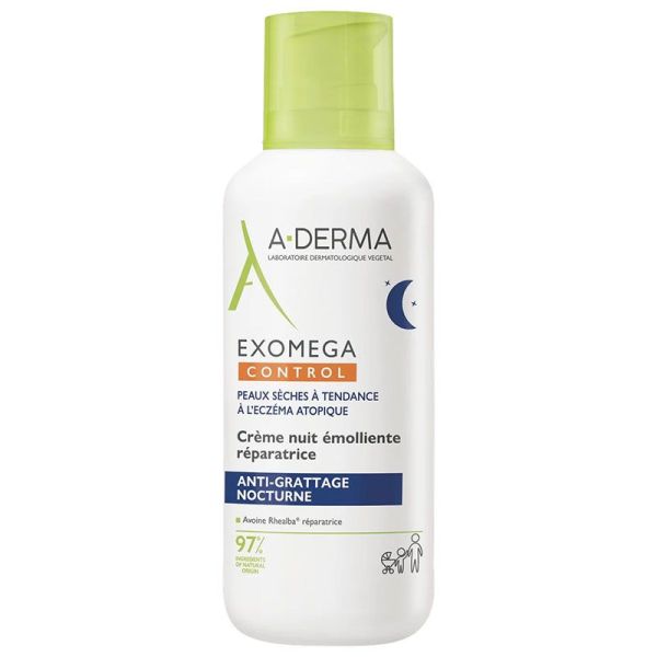 Aderma Exomega Control Crème de Nuit Réparatrice Anti Grattage - Répare & Hydrate - 400ml