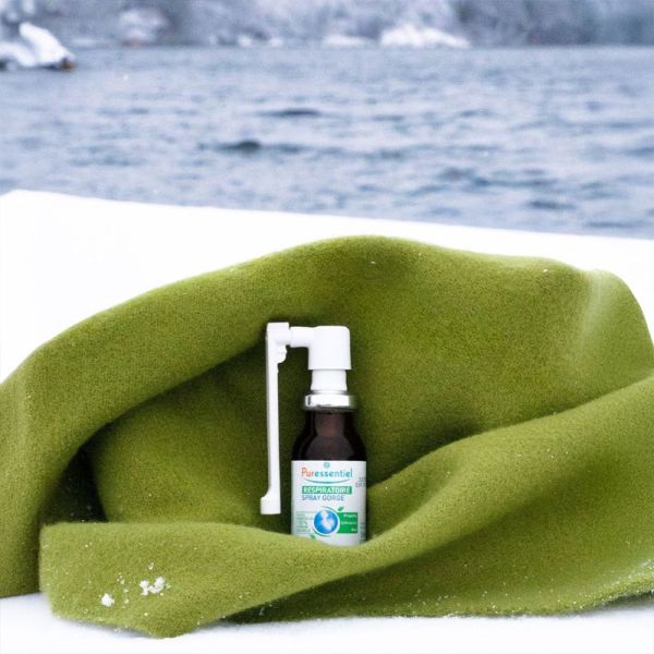 Puressentiel Respiratoire Spray Gorge 15 ml – Apaise la gorge, calme le pharynx et soutient le système respiratoire