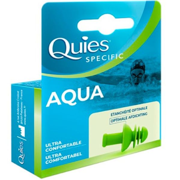 Quies Specific Aqua - 1 paire - Pour Adultes - Bouchons d’oreilles étanches pour activités aquatiques