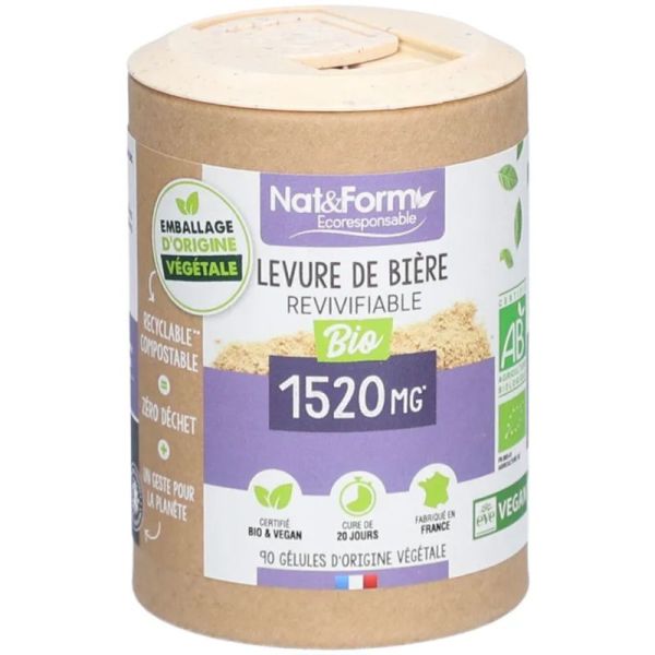 Nat&Form Levure de Bière Revivifiable Bio - Équilibre digestif et vitalité intestinale