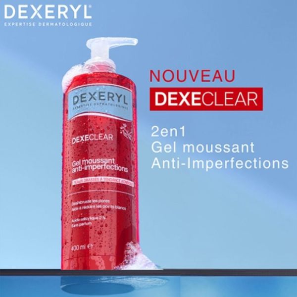 Dexeryl Dexeclear Gel Moussant Anti-Imperfections 200ml – Nettoyant purifiant peaux grasses