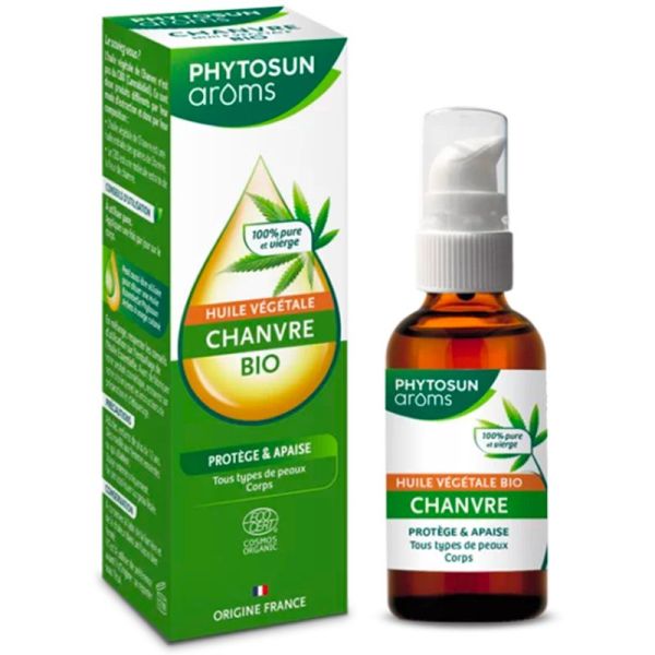 Phytosun Aroms Huile Végétale de Chanvre BIO - Idéale pour Massage - 50 ml