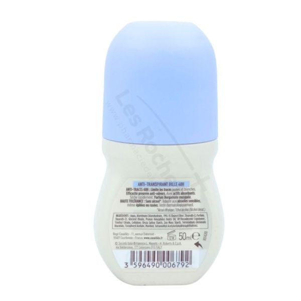Cavaillès Anti-traces 48H Déodorant Anti-transpirant Bille - lot de 2 - Parfum Bergamote musquée