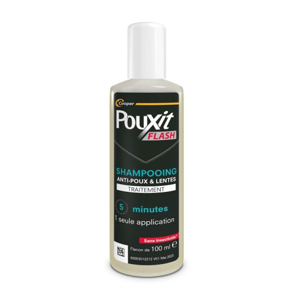 Pouxit Shampoing Flash Anti-Poux & Lentes - 100ml + Peigne - Efficacité rapide en 5 minutes