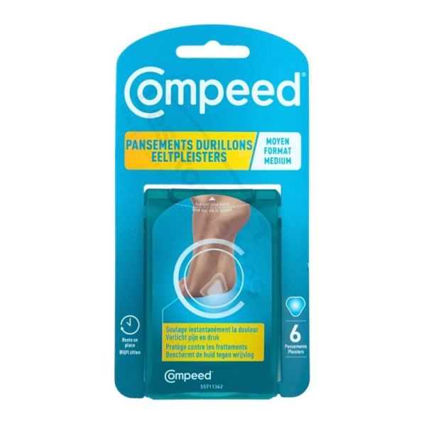 Compeed Pansement Durillons Moyen Format 10 pansements – soulagement immédiat