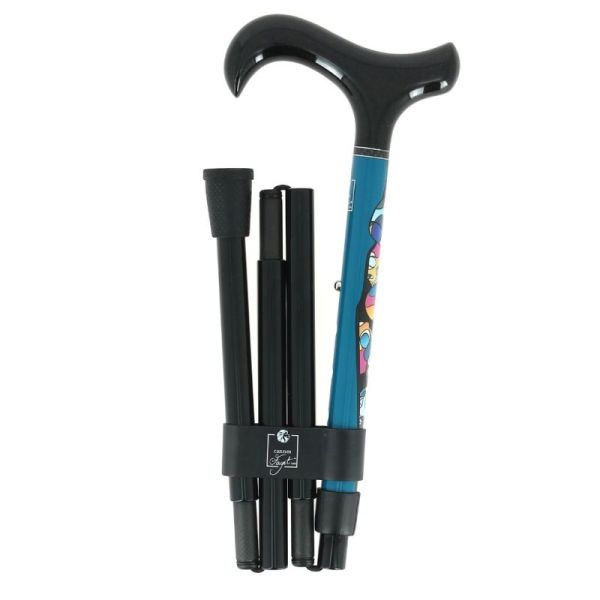 Cannes Fayet Canne de Marche Pliante & Réglable En Carbone So.Z Motif Skull