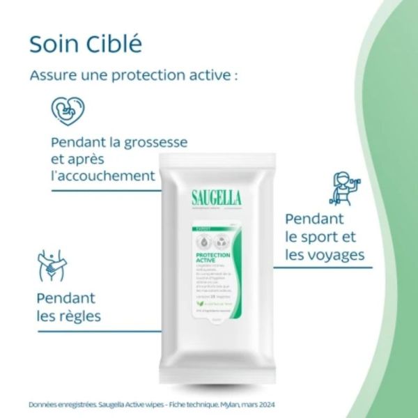 Saugella Antiseptique Naturel Lingettes Intimes Nettoyantes - 15 Lingettes