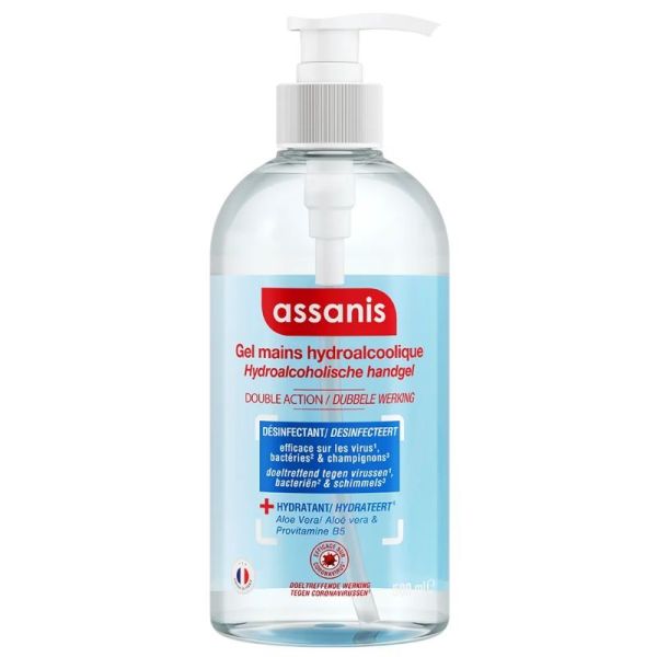 Assanis Gel Hydroalcoolique Mains Sans Rinçage - 500ml