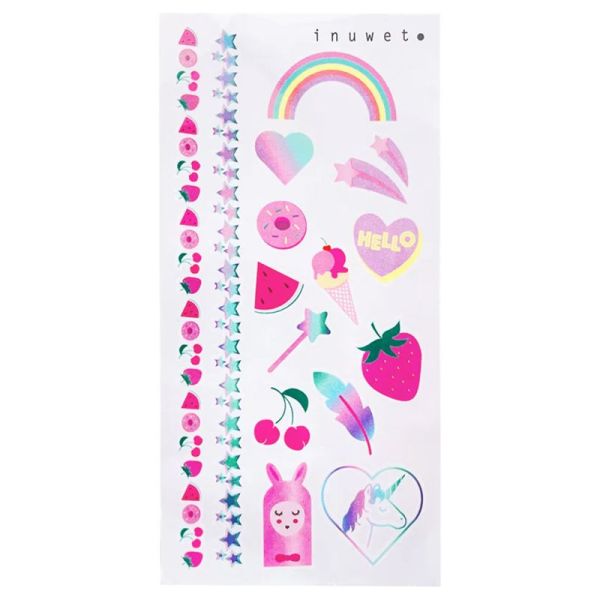 Inuwet My Little Beauty House - 2 vernis + Stickers + Strass + Tatouages - Le coffret beauté magique et créatif pour enfants