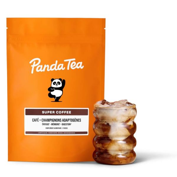 Panda Tea Super Coffee aux Champignons Adaptogènes 21 Doses – Énergie et anti-fatigue