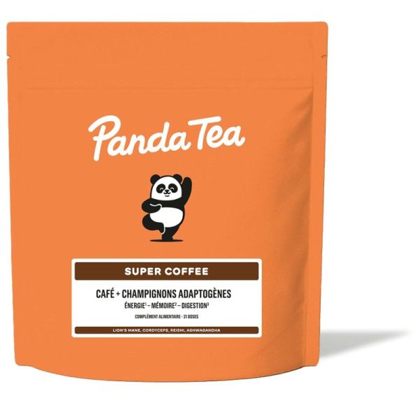 Panda Tea Super Coffee aux Champignons Adaptogènes 21 Doses – Énergie et anti-fatigue