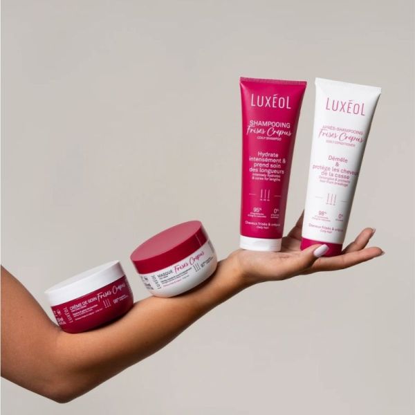 Luxéol Masque Frisés & Crépus Pot 250 ml - Nourrit intensément, répare en profondeur et sublime les cheveux très texturés