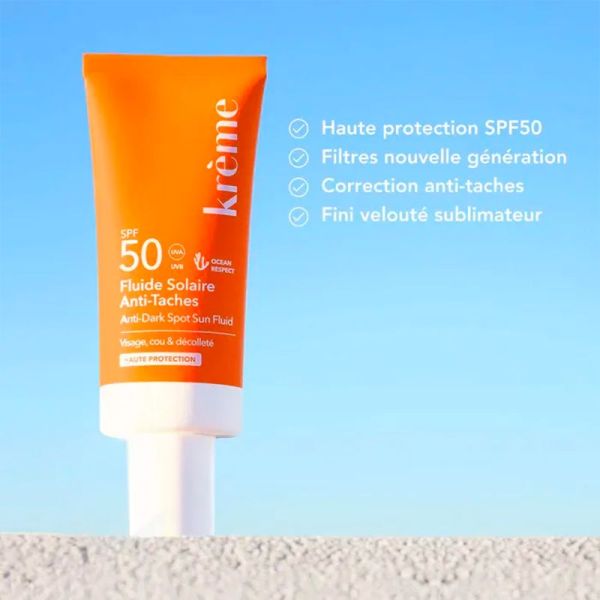 Krème Fluide Solaire Anti-Taches SPF50 - 40ml - Haute protection visage avec action anti-taches