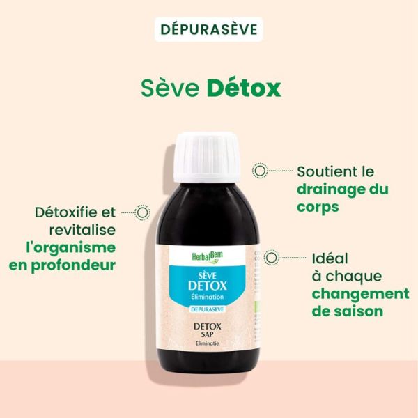 HerbalGem Sève Detox Bio 250ml – Drainage et vitalité