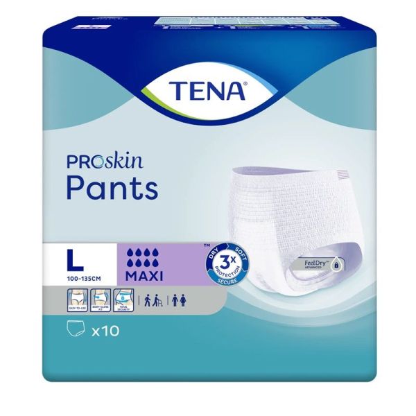 Tena Proskin Pants Sous-Vêtement Absorbant Maxi - Taille L - 10 Slips