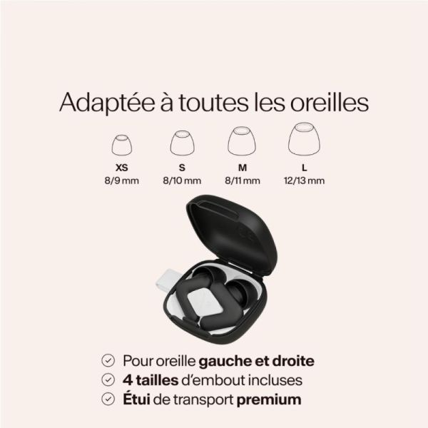 Alpine Silence Black Paire de bouchons d'oreille - Calme ultime pour la concentration, le sommeil et les voyages