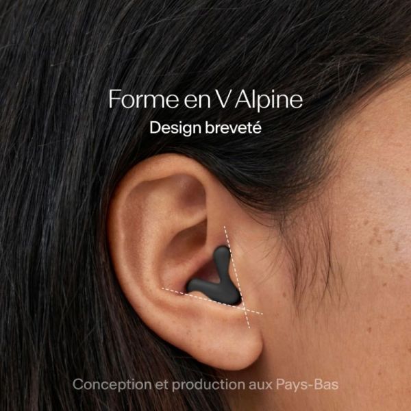 Alpine Silence Black Paire de bouchons d'oreille - Calme ultime pour la concentration, le sommeil et les voyages