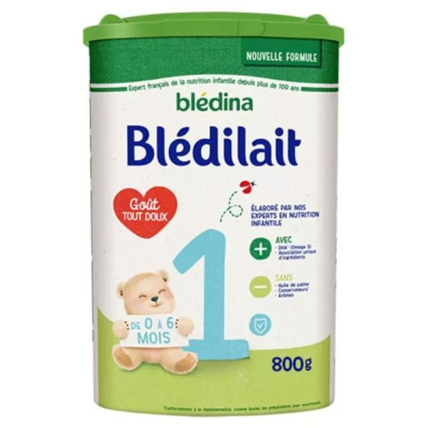 Blédina Blédilait 1er Âge - 900 g - 0 à 6 Mois Lait Infantile en Poudre pour Nourrissons