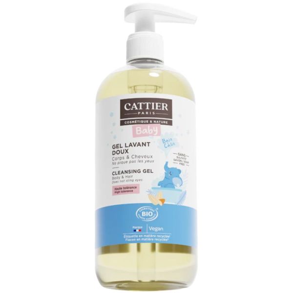 Cattier Baby Gel Lavant Doux Bio 500ml – Corps et cheveux