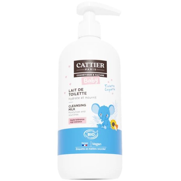 Cattier Baby Lait De Toilette Bio 500ml – Nettoyage et hydratation