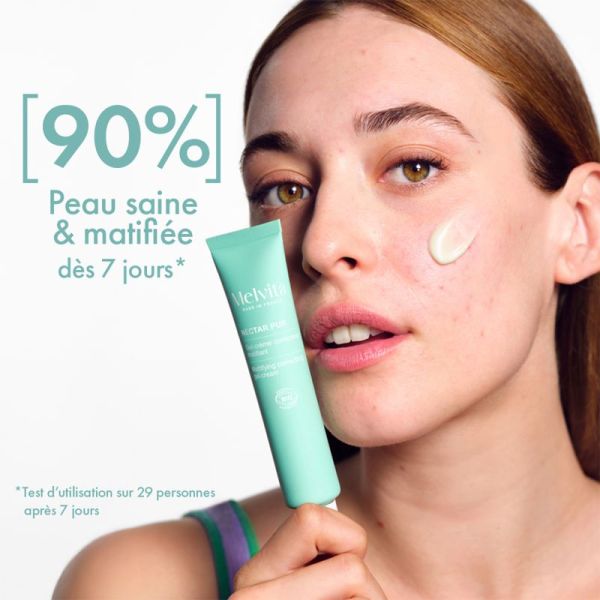 Melvita Gel-Crème Correcteur Matifiant - 40ml - Régule le sébum, matifie et affine le grain de peau