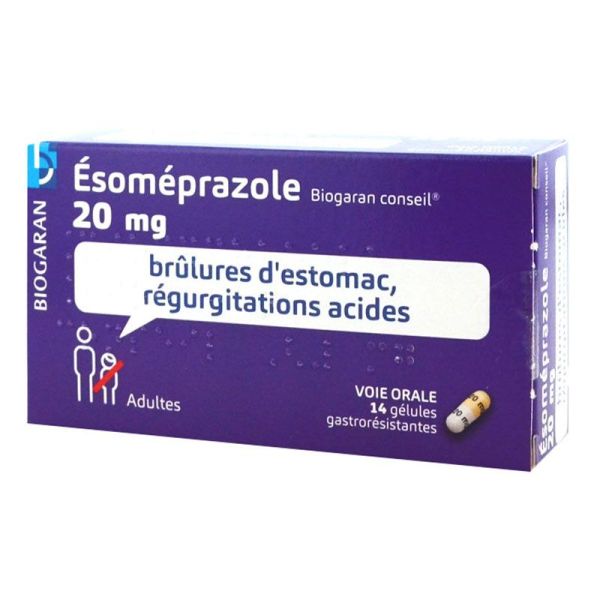 Biogaran Esomeprasole 20Mg - 14 gélules - Brûlures d'estomac, régurgitations acides