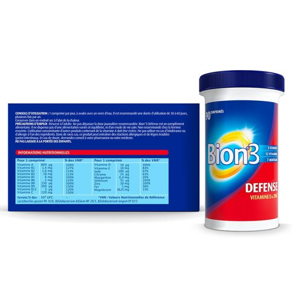 Bion3 Défense 90 comprimés - Vitamines pour le système immunitaire