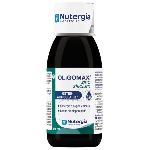 Nutergia Oligomax Zinc et Silicium - Consolide les Fractures - 150ml