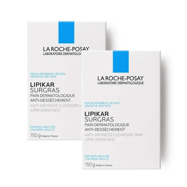 La Roche-Posay Lipikar Pain Surgras - Lot de 2 x 150 g - Pain Dermatologique Nourrissant