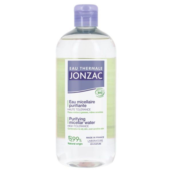 Eau Thermale Jonzac Pure Eau Micellaire Purifiante Bio - 500 ml - Nettoie, purifie les peaux mixtes à grasses