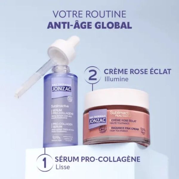 Jonzac Crème rose éclat bio Pot 50 ml - Eclat du teint et fermeté des peaux matures
