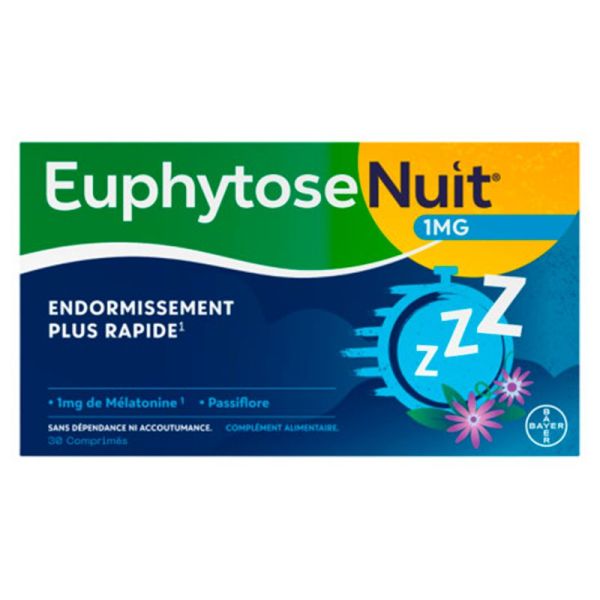 Euphytose Nuit Endormissement Plus Rapide 1mg - Sommeil de Qualité - 60 comprimés