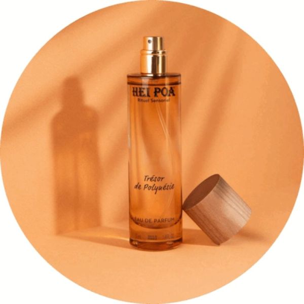 Hei Poa Eau de Parfum Trésor de Polynésie 50ml - Un sillage solaire et envoûtant aux fleurs de tiaré