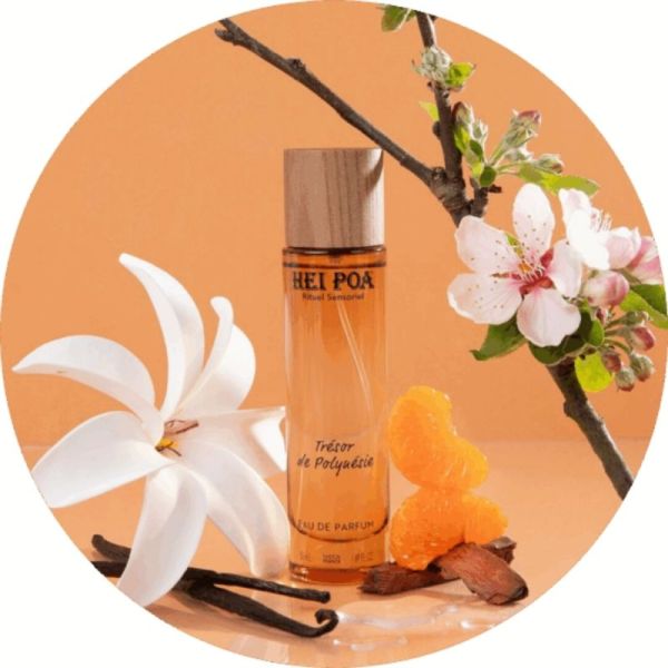 Hei Poa Eau de Parfum Trésor de Polynésie 50ml - Un sillage solaire et envoûtant aux fleurs de tiaré