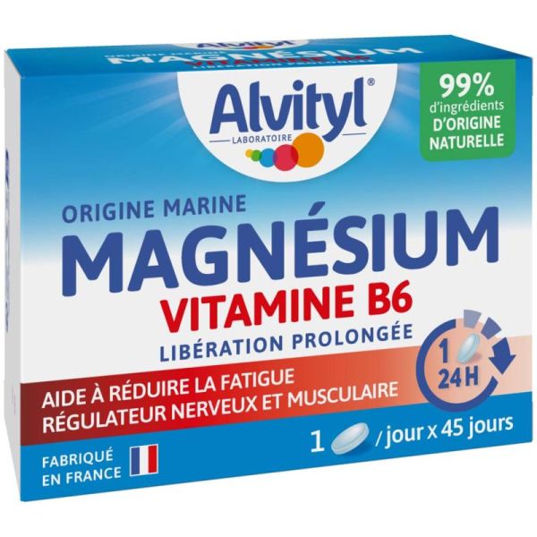 Alvityl Magnésium Vitamine B6 - 45 Comprimés - Fatigue réduite et équilibre nerveux