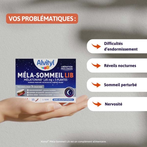 Alvityl Méla-Sommeil LIB Troubles du Sommeil - 15 Comprimés