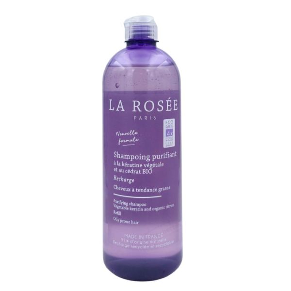 La Rosée Shampoing Purifiant Recharge 400 ml – Soin lavant sébo-régulateur et assainissant cheveux gras