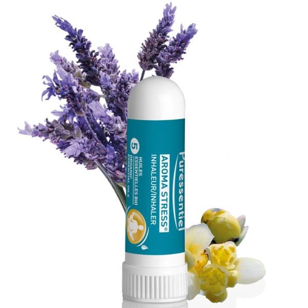 Puressentiel Aroma Stress Inhaleur aux 5 Huiles Essentielles 1 ml – Anti-stress express et nomade