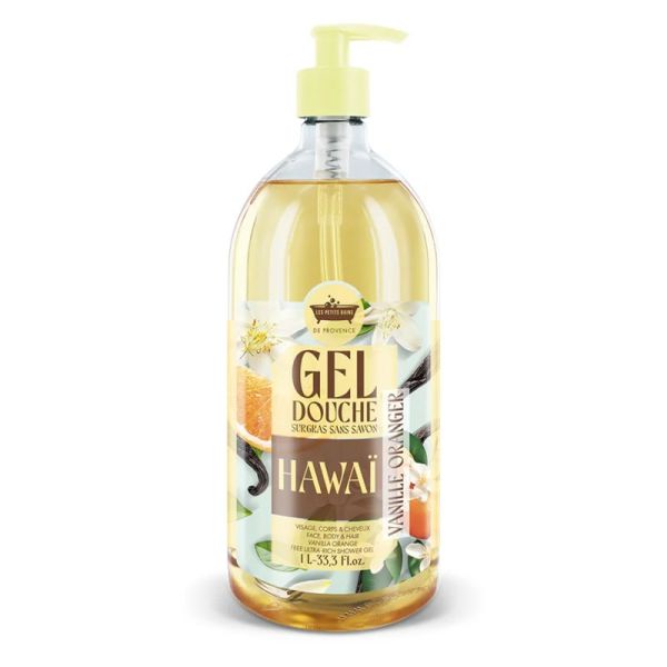 Les Petits Bains De Provence Gel Douche Hawaï Vanille Oranger 1l – Éclat et gourmandise