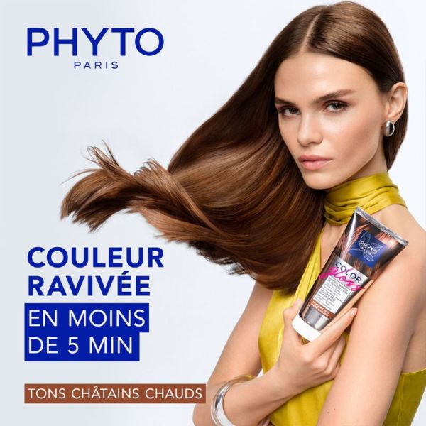 Phyto PhytoCOLOR GLOSS Masque Raviveur de Couleur et Soin Châtain Chaud 200ml – Éclat et reflets chauds