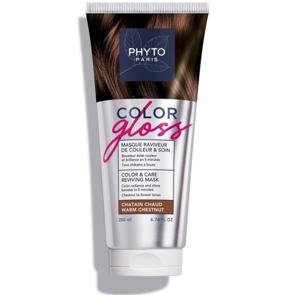 Phyto PhytoCOLOR GLOSS Masque Raviveur de Couleur et Soin Châtain Chaud 200ml – Éclat et reflets chauds