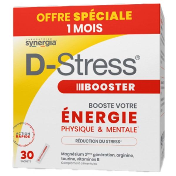 Synergia D-Stress Booster 30 sachets - Énergie physique et mentale, réduction du stress