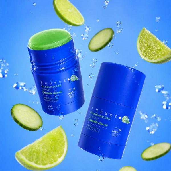 Inuwet Déodorant Fresh Day Concombre Citron Vert 50g – Déodorant stick naturel et protecteur 24h
