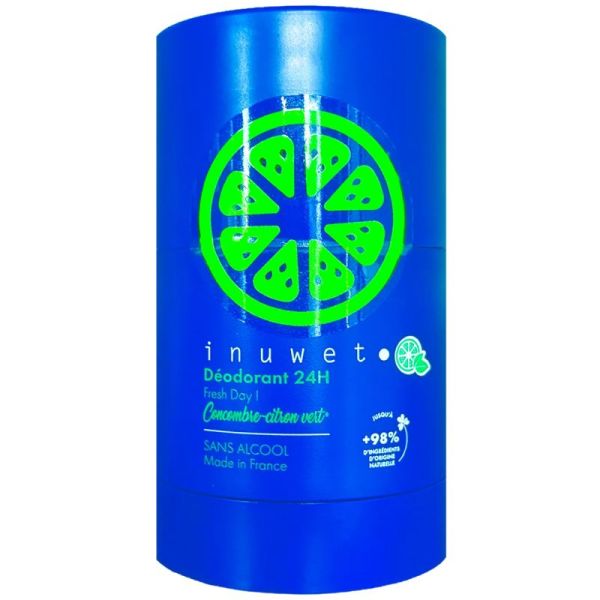 Inuwet Déodorant Fresh Day Concombre Citron Vert 50g – Déodorant stick naturel et protecteur 24h