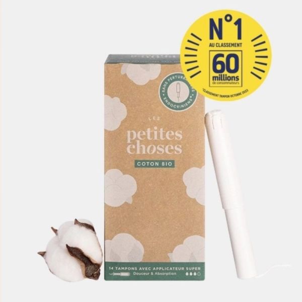 Les Petites Choses Tampons Bio avec Applicateurs Flux Super 14 unités