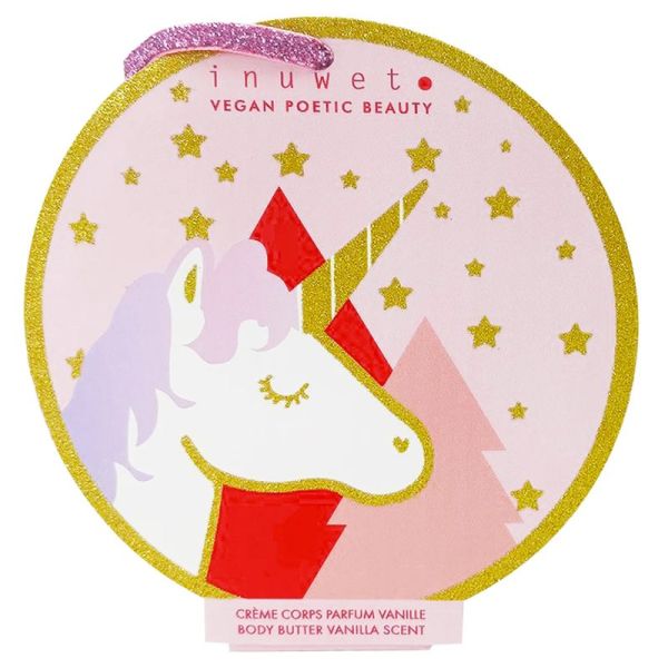 Inuwet Santa Licorne Coffret Crème Corps Vanille - 60ml - La boule magique à offrir et à suspendre