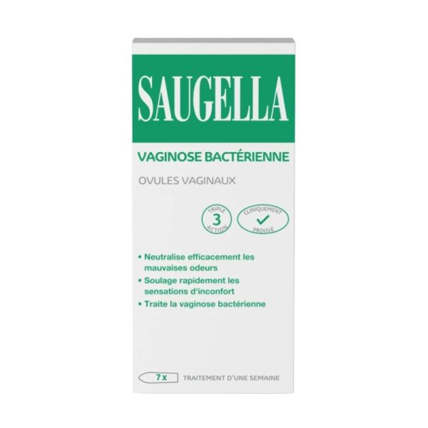 Saugella Ovules Vaginaux Triple Effet Traitement Vaginose Bactérienne - 7 Ovules Vaginaux