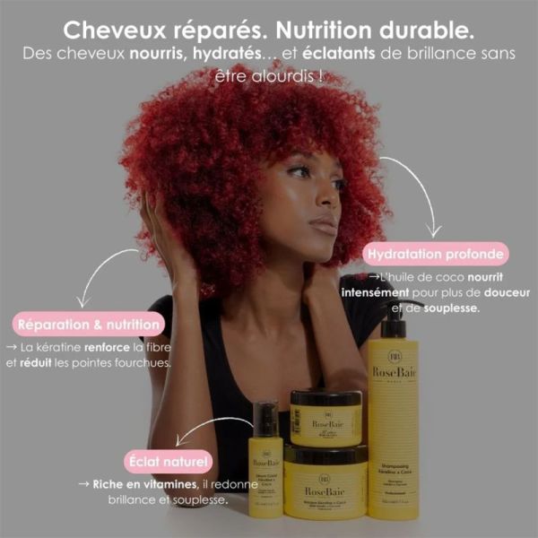 RoseBaie Sérum Cristal Professionnel à l'Huile de Coco 100ml – Brillance et nutrition